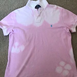 RALPH LAUREN Polo Shirt (Women’s) Pink Tye Dye.